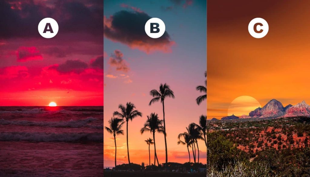 Quale tramonto ti rappresenta? Sceglilo e scopri il segreto per la tua vera pace interiore!